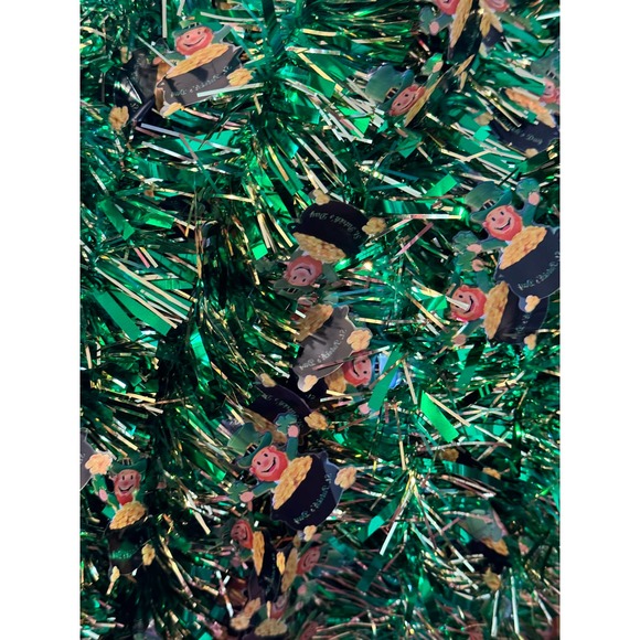 Leprechaun Pot of Gold Saint Patricks Day Tinsel Garland Window Door Decor - Picture 1 of 4